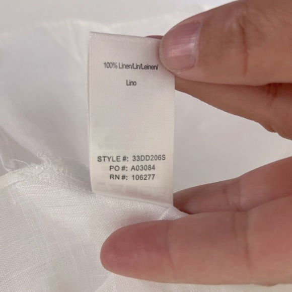 Hale Bob White 100% Linen Button Down Collared Short Sleeve Top Size XS - Picture 6 of 8